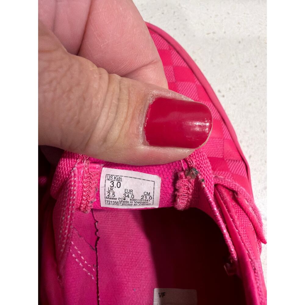 VANS girls size 3 hot pink checkered slip on sneakers shoes - Picture 4 of 4